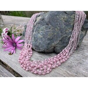 Vintage Rose Quartz Necklace, Southwestern Jewelry